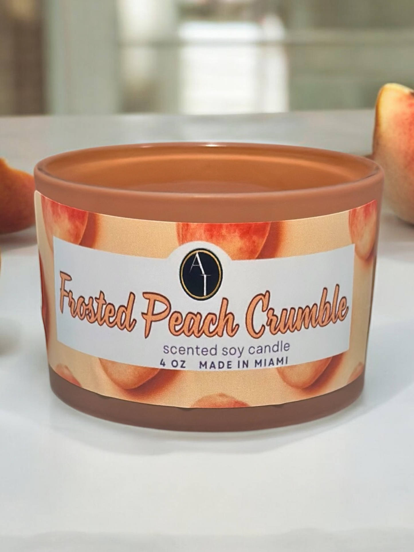 Frosted Peach Crumble Candle