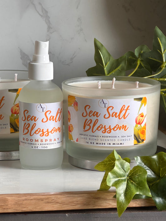 Sea Salt Blossom Candle+Spray Set