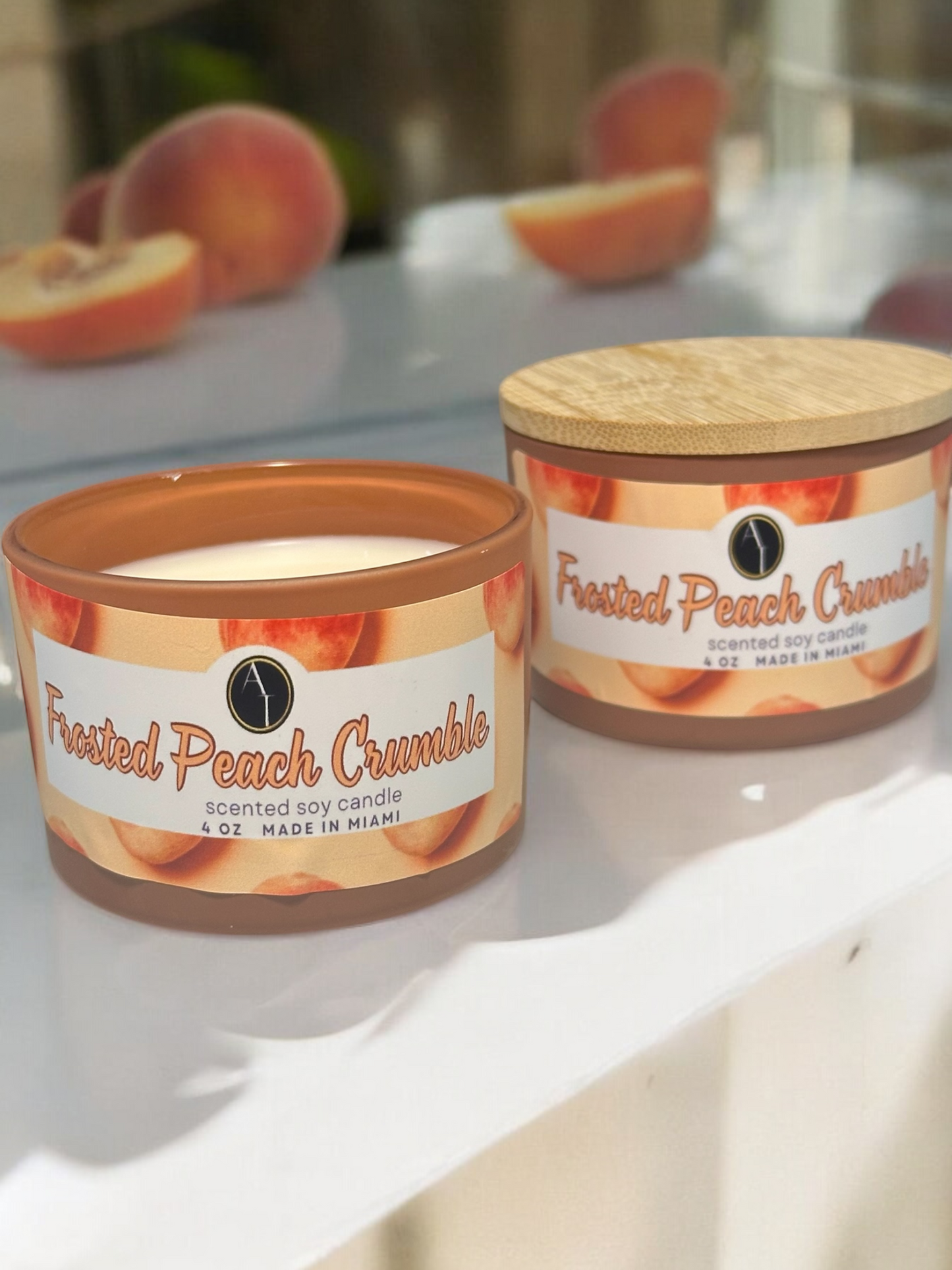 Frosted Peach Crumble Candle