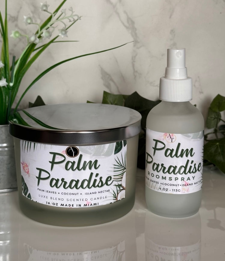 Palm Paradise Candle+Room Spray Set