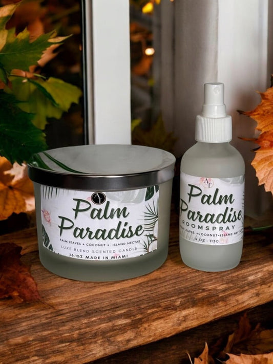 Palm Paradise Candle+Room Spray Set