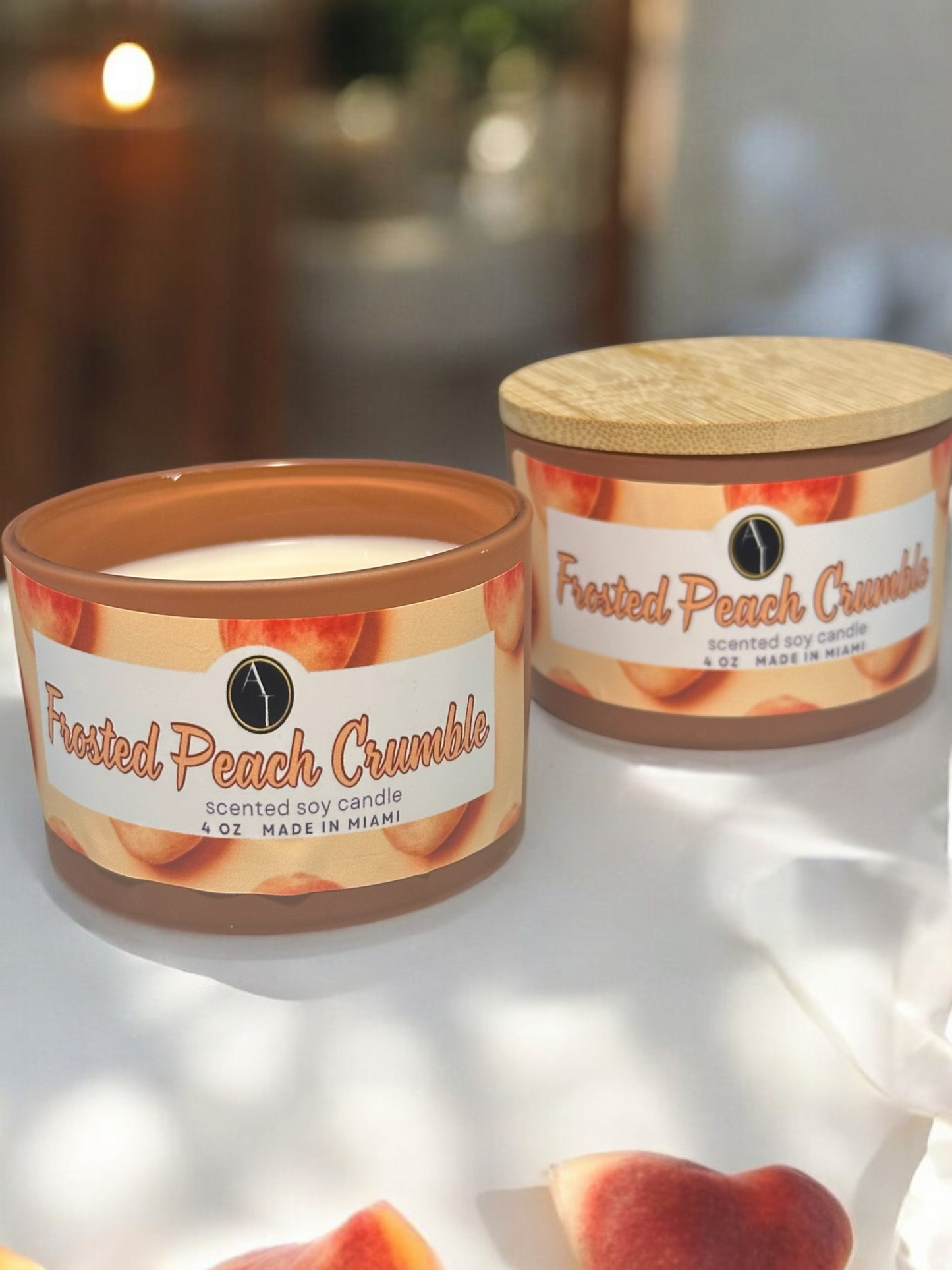 Frosted Peach Crumble Candle