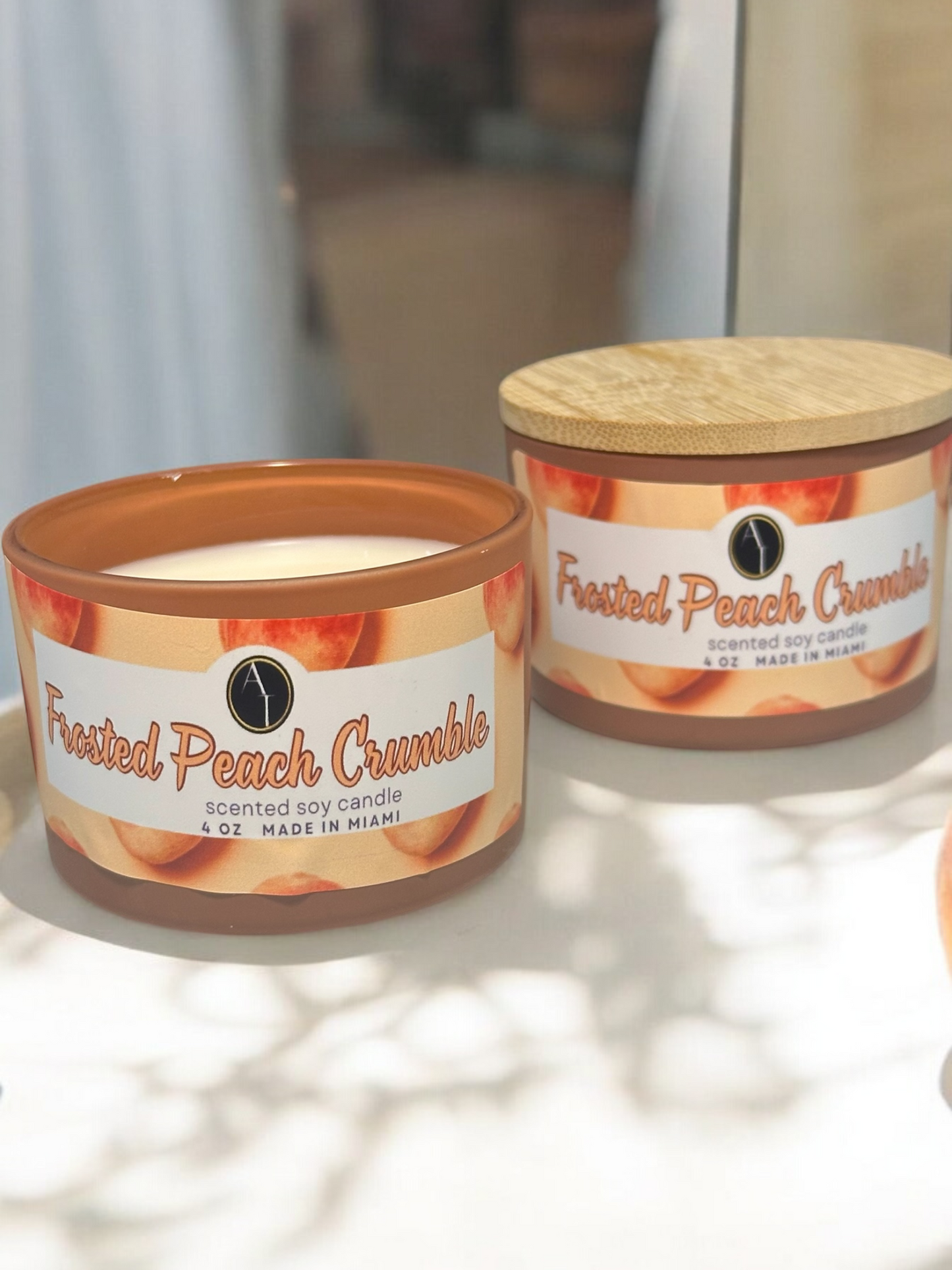 Frosted Peach Crumble Candle